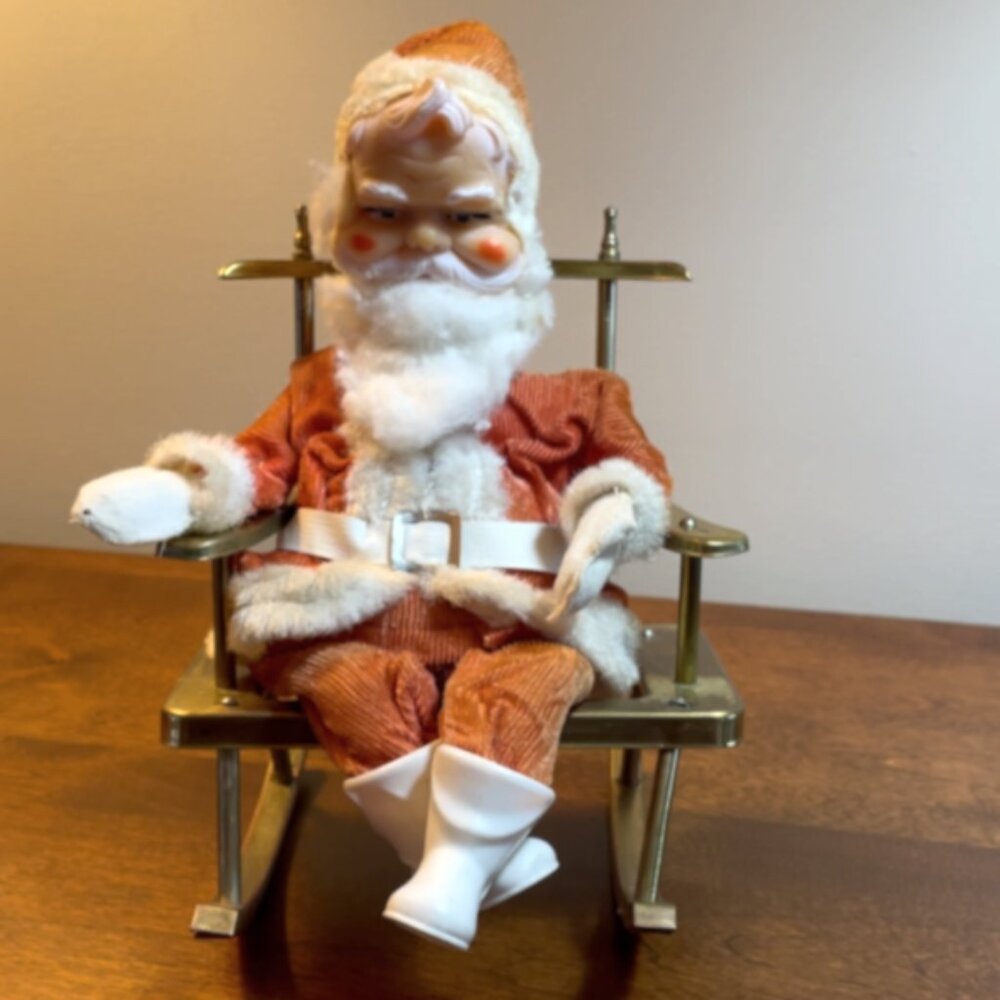 VINTAGE Trim-A-Tree 'NOEL'S SANTA' w. Music & Rotating Head (Chair Included)